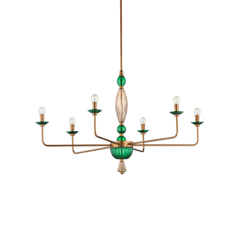 6 - Light Glass LED Chandelier