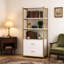 3-Tier Bookshelf with 2 Drawers, Large Storage Display Rack for Home Office-137800296