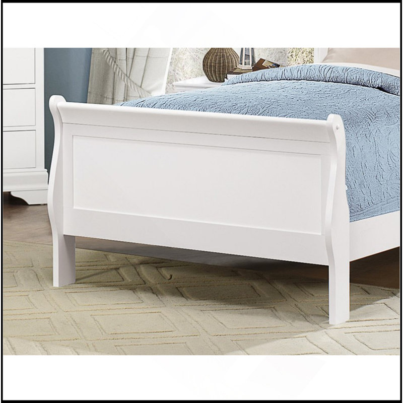 Mobilier de chambre à coucher de style Louis Philippe en bois 1pc, Lit simple, Blanc