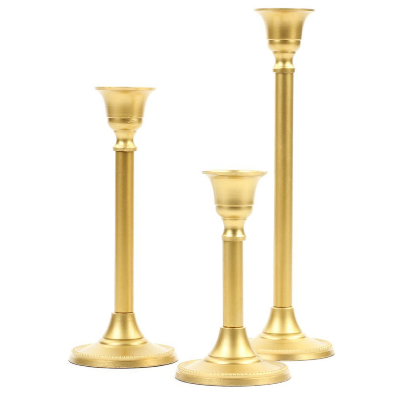 Ensemble de chandelles en métal 3 pièces
