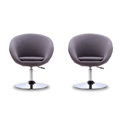 Hopper Modern Twill Weave Upholstered Metal Swivel Accent Chair in Teal
