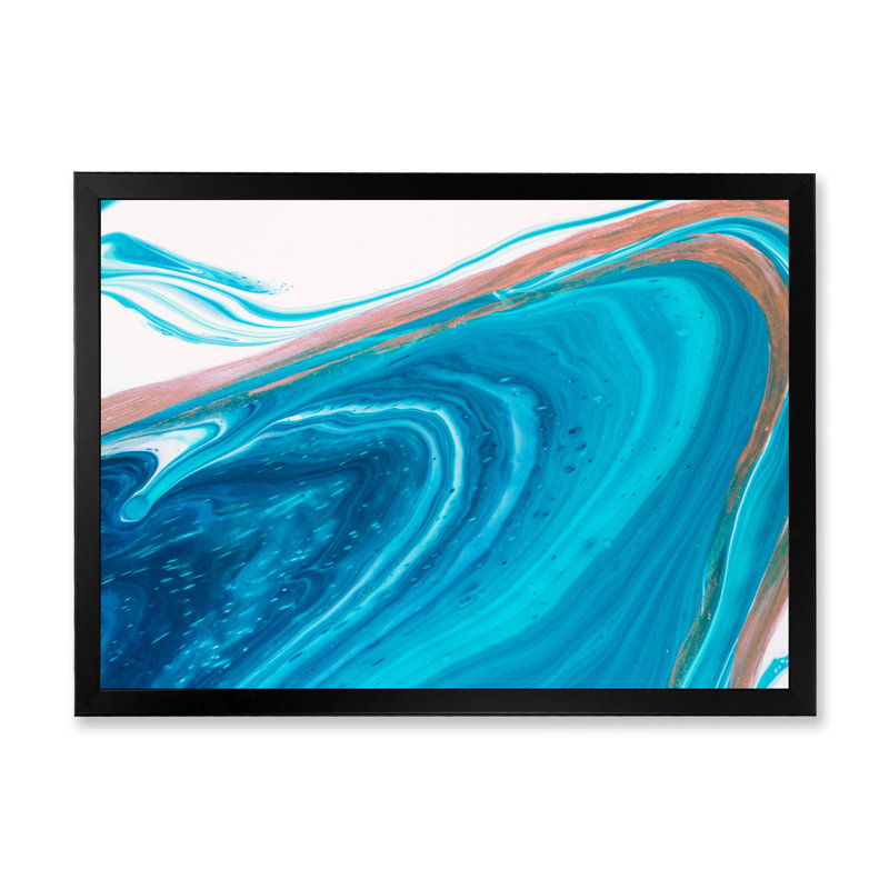 Luxury Marble River IV - reproduction d'art sur toile encadrée, Toile avec cadre noir, H 8 po x l 12 po x P 1 po