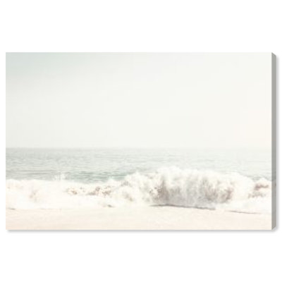 Subtle On The Shore Sea Waves And Sand Coastal White Canvas Wall Art Print For Bedroom -  Wynwood Studio, 43052_24x16_CANV_XSTD_NLC_OUT