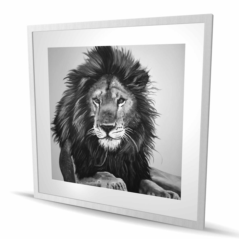«The Lion King», reproduction encadrée blanche
