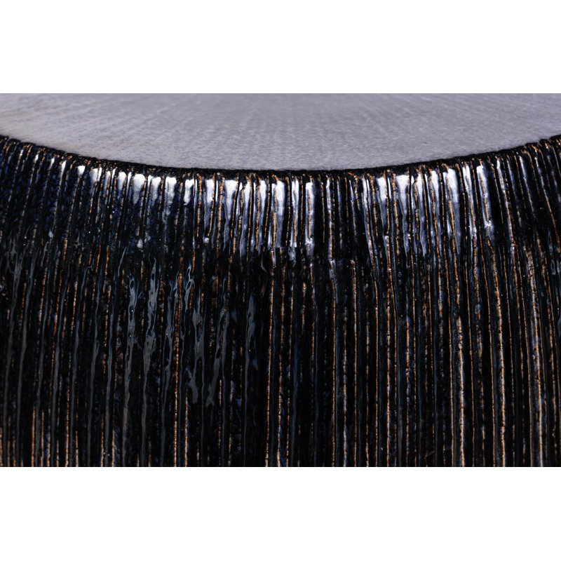 Sunburst Garden Stool, Smoke Semi Gloss