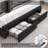 3-Piece Bedroom Set, Storage Bed with LED Light, 2 Nightstands with Charge Station-122905290-122905288