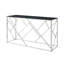 Console moderne en verre, canapé de 55 po avec structure en métal robuste et plateau en verre trempé, pour salon, chambre à coucher, entrée