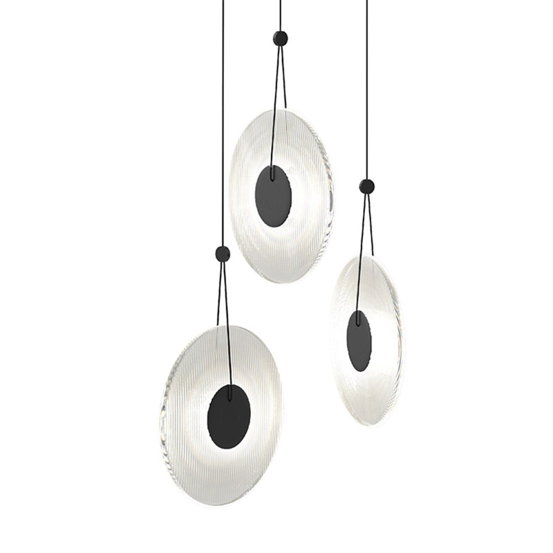 Meclisse 3 - Light LED Cluster Pendant, Clear, Satin Black