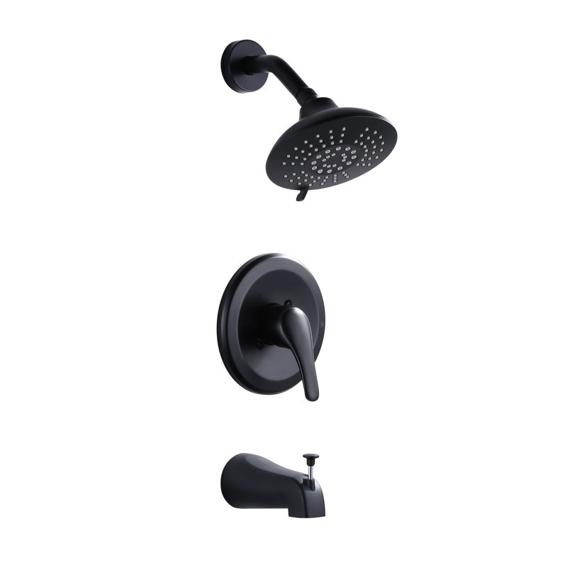 Single Handle 5-Spray Tub and Shower Faucet 1.8 GPM(Brass Valve Included), Matte Black