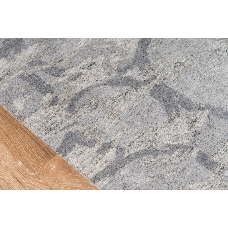 Tapis argenté touffeté à la main Vallone, Rectangle 2 pi x 3 pi
