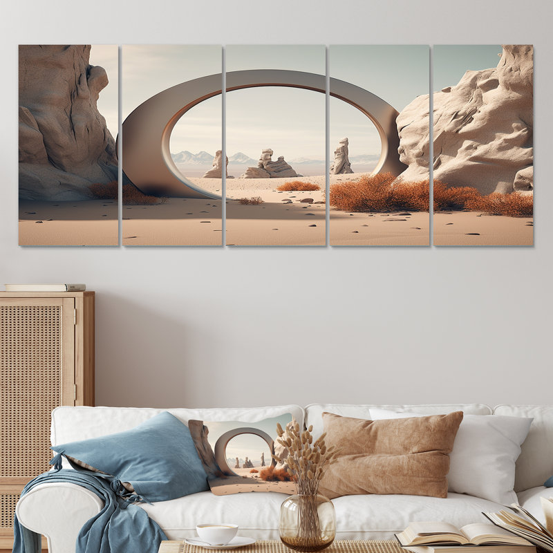 Art mural surréel, "surreal Gate Into Space III", H 28 po x l 60 po