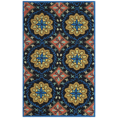 Childers Hand Hooked Performance Floral Rug