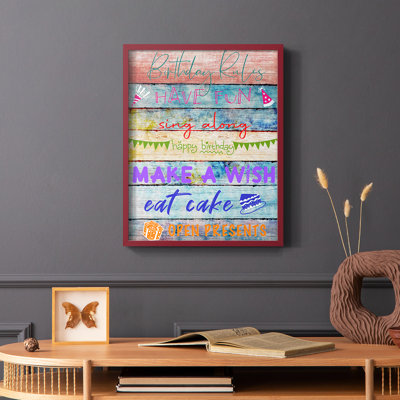Birthday Rules Framed Print - Solid Wood
