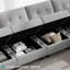 Fauteuil de rangement modulaire simple en lin et velours Soneson-34566089