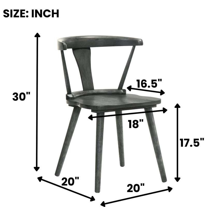 Kersten de 2 chaises d'appoint rustiques en bois d'hévéa gris pour la cuisine et la salle à manger Installation simple et rapide avec deux sièges supplémentaires polyvalents en bois massif dans la chambre