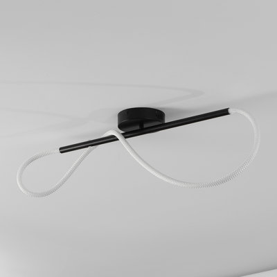 Binta Contemporary 360 Adjustable Silicone Neon Rope Dimmable Linear Integrated LED Flush Mount