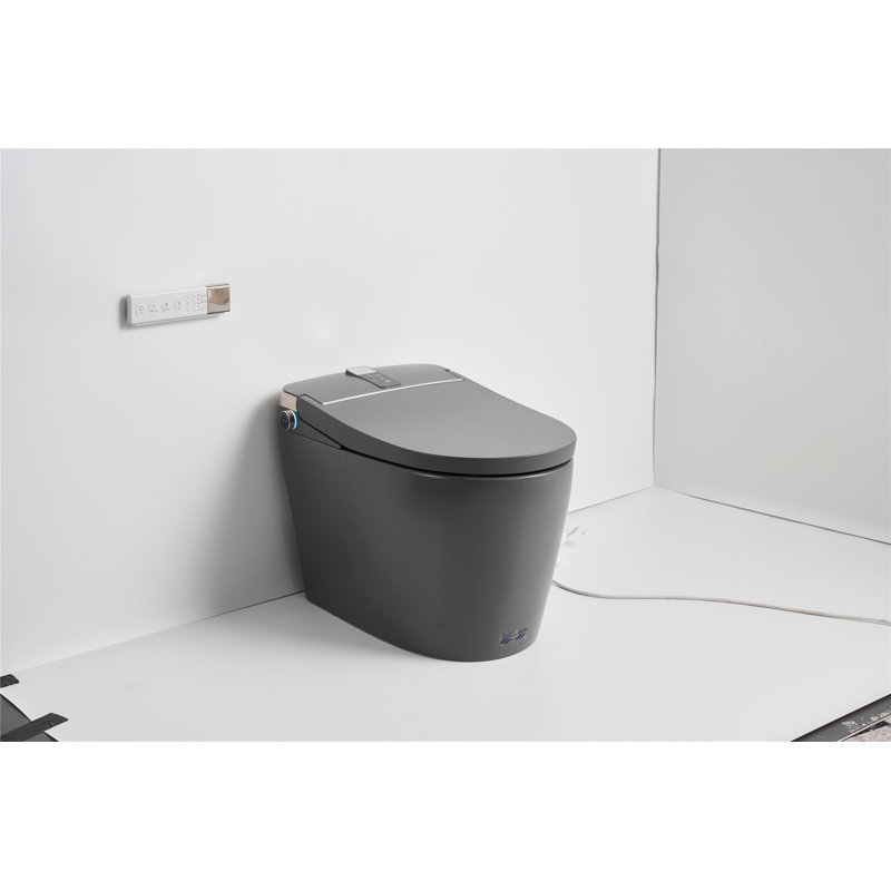 Toilette allongée à bidet au sol avec télécommande et siège de création Creatfry Smart GPF