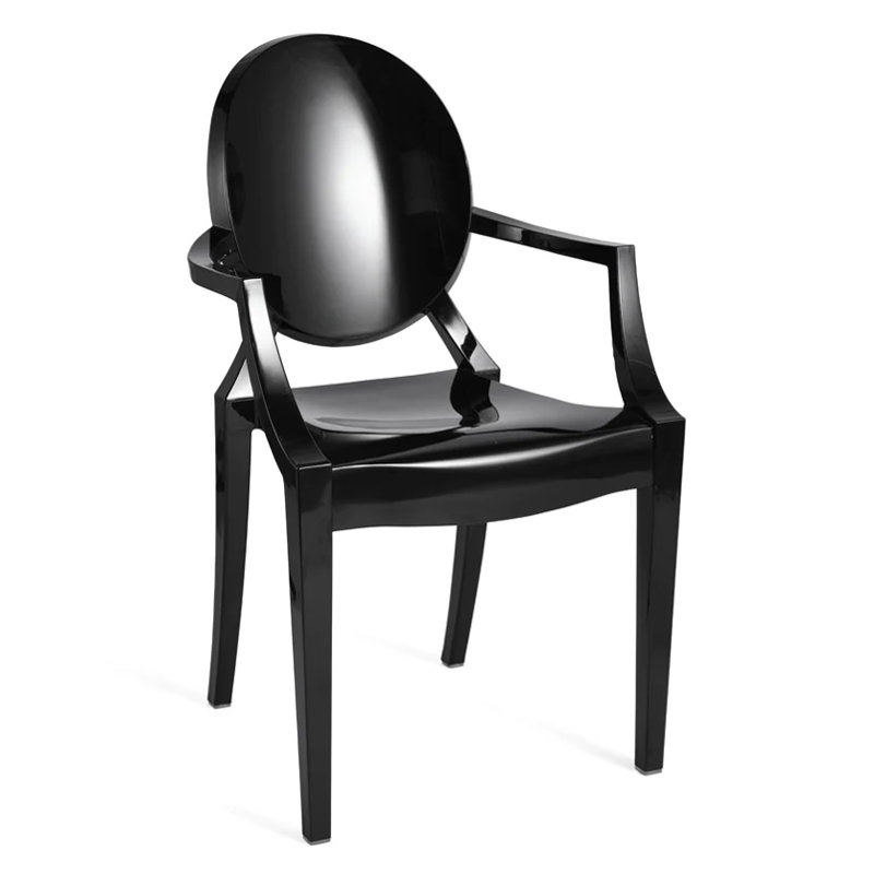  Fauteuil à dossier très grand Louis, Noir