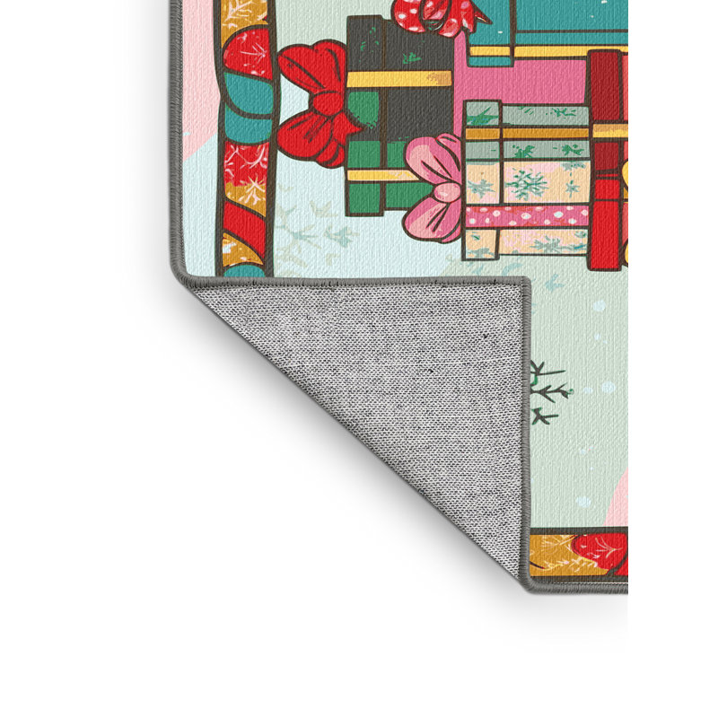 Tapis de vacances d'hiver de Noël lavable The Holiday Aisle®, Rectangulaire 8 pi x 10 pi