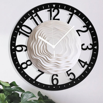 10" Round Iron Wall Clock with Silent Quartz Movement, Arabic Numerals, UV-Printed Design