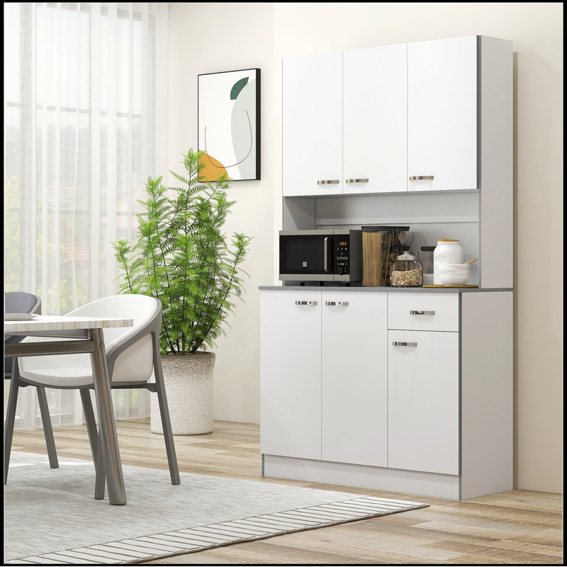 Buffet de cuisine 71 po autoportant moderne avec desserte et rangement
