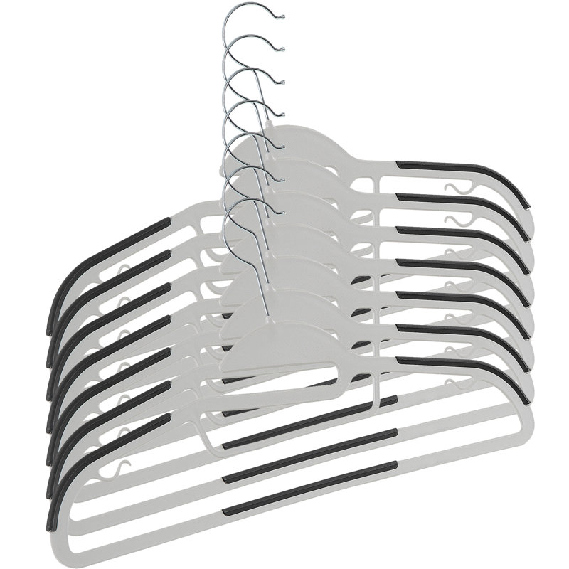 Cintres en plastique avec pinces Meaha, gris, 25