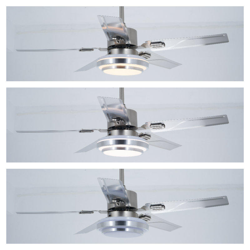 Luminaire suspendu en éventail en acier inoxydable 42 pouces 5 feuilles