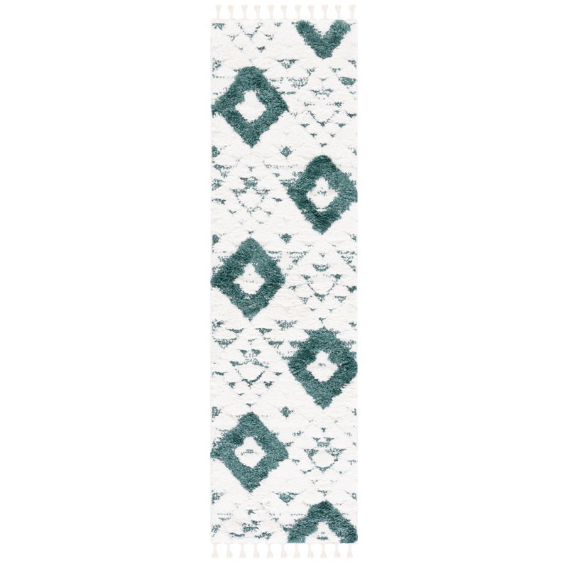 Tapis à poils longs Imraan, Tapis de couloir 2 pi 3 po x 12 pi