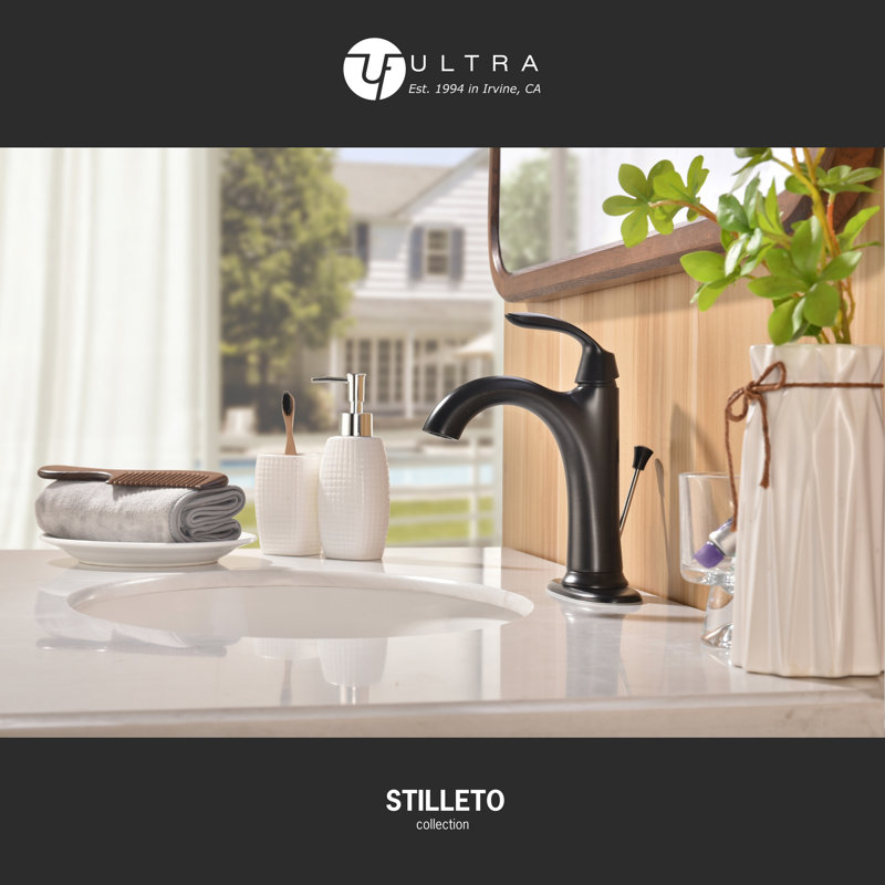 Stilleto Collection Single-Handle Deck-Mount Mid-Arc Lavatory Bathroom Sink Faucet - Oil Rubbed Bronze, Oil Rubbed Bronze