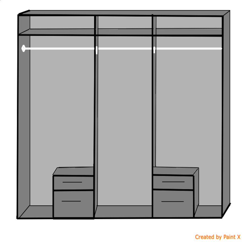 Shakuntala 6 Door Manufactured Wood Wardrobe, White/Graphite