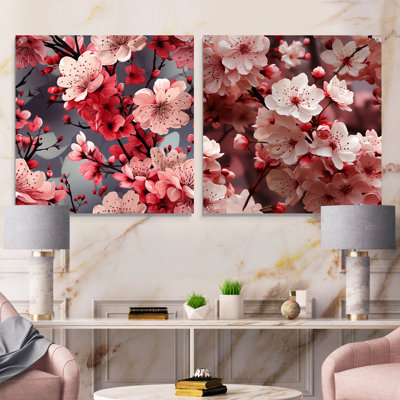 Landry - Floral Acrylic Wall Art Glass Set Of 2
