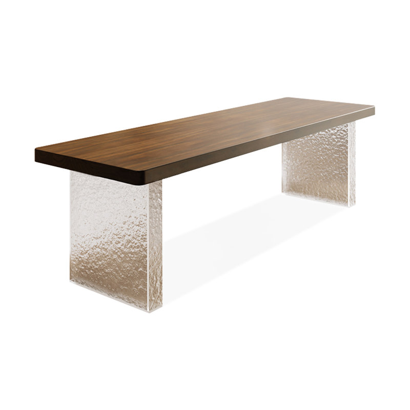 Nut-brown Rectangular Solid Wood writing desk, 29.53" H x 94.49" W x 27.56" D