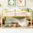 Solid Wooden, Rubber Wooden Twin Loft Bed With Ladder, Bed Platform Of Strengthened Slats, Natural-920395577-920395558