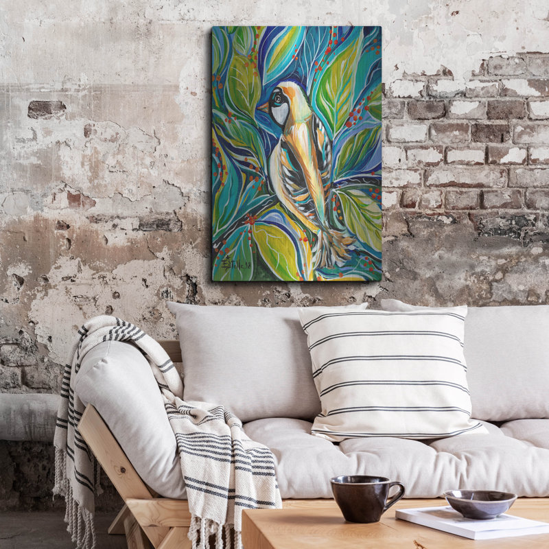 " Tribal Bird " by Estelle Grengs, 36" H x 24" W