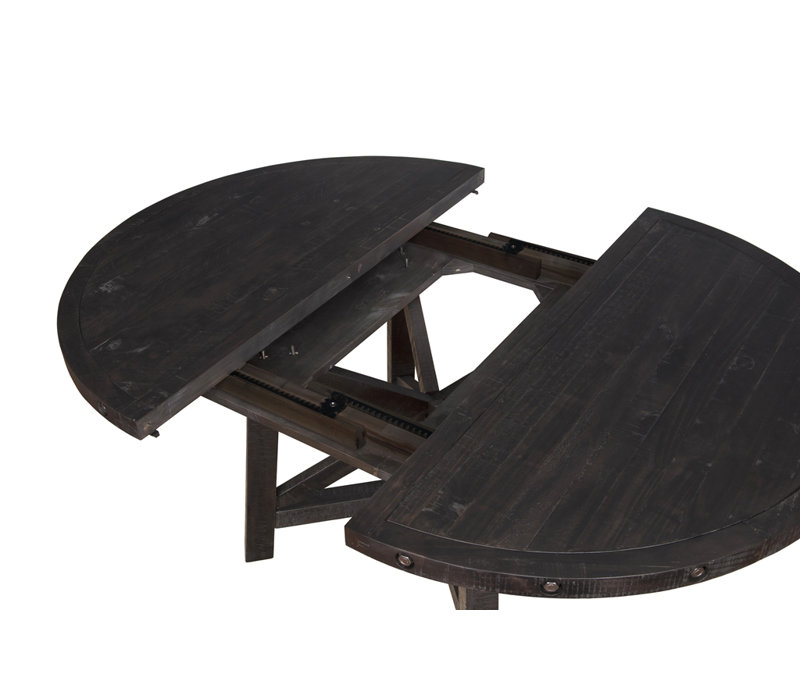 Messerly Extendable Pine Round Solid Wood Dining Table
