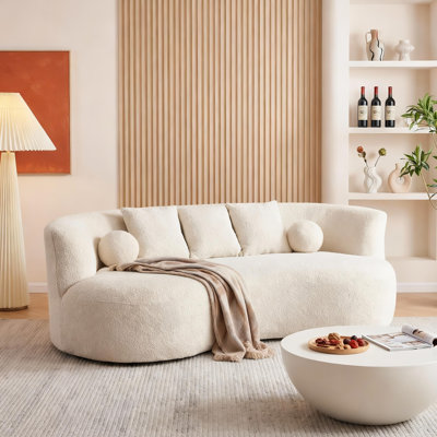 Curved Modern Boucle Sofa
