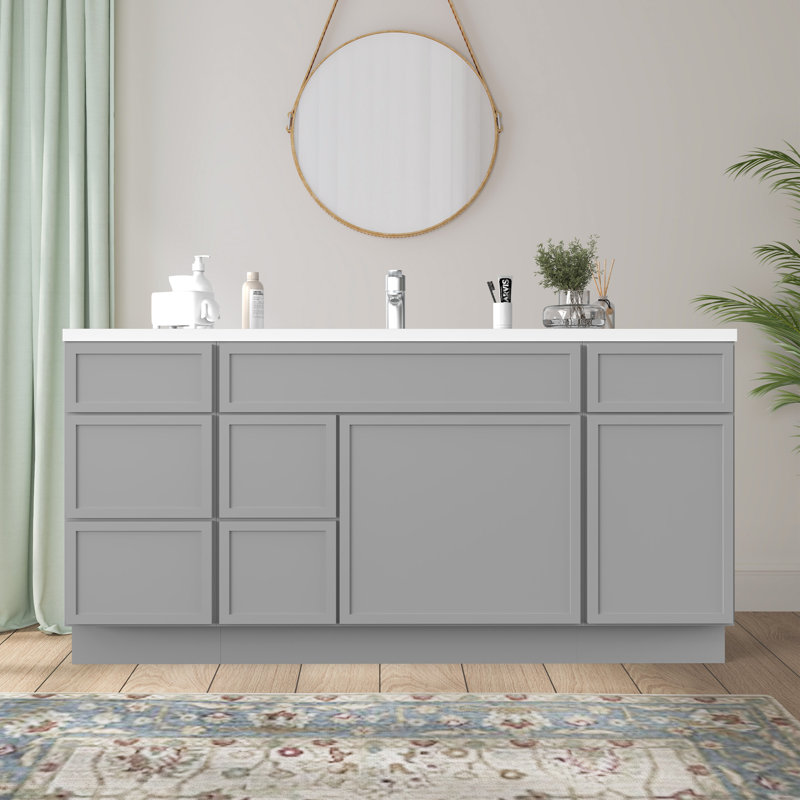 66'' Single Bathroom Vanity Base Only, Gray