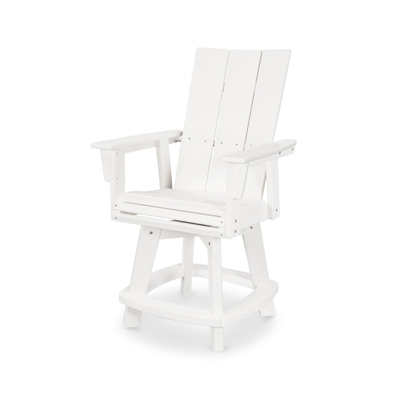 Chaise de comptoir pivotante Modern Curveback Adirondack, Blanc