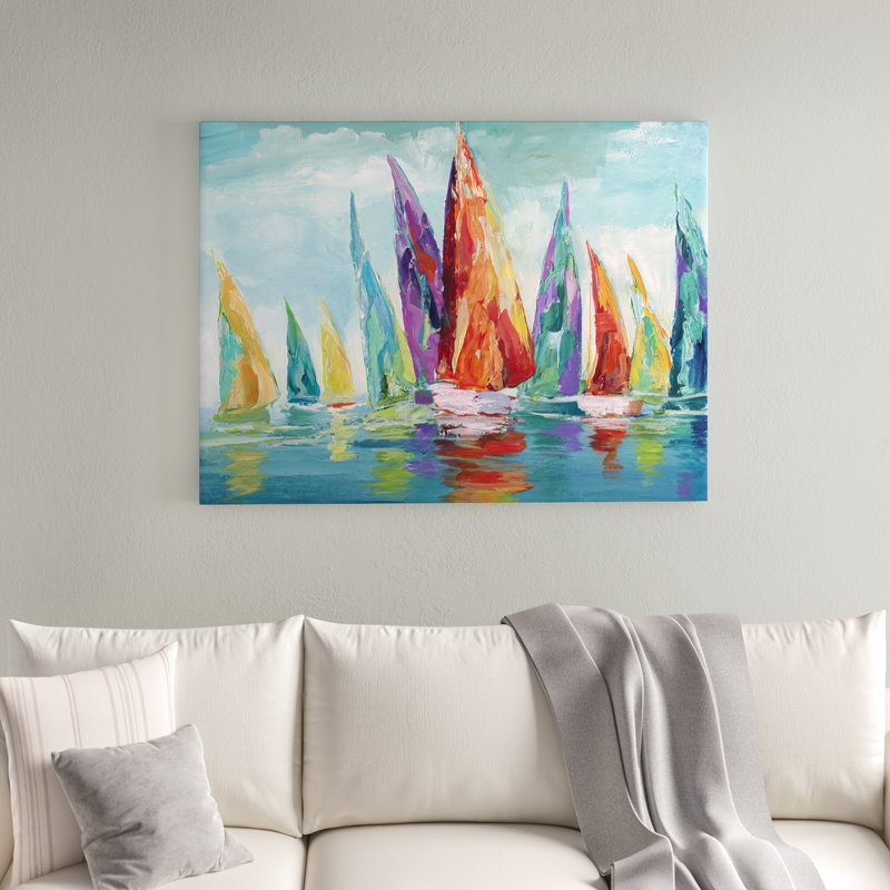 " Fine Day Sailing I ", 36" H x 48" W, Wrapped Canvas, No Frame