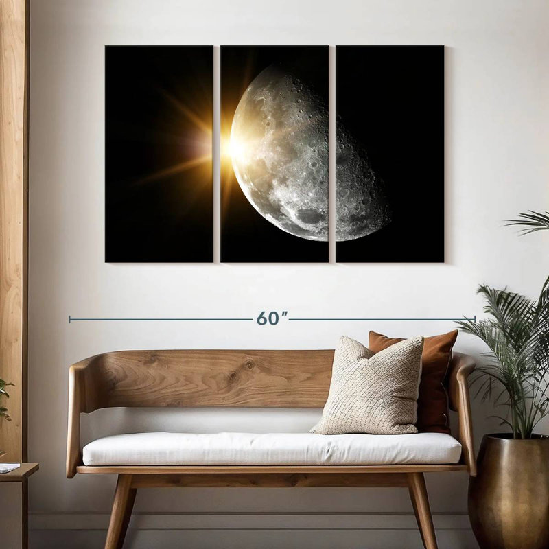 Oberle Sun Behind Moon, 32" H x 50" W