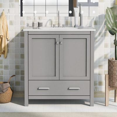 Meuble-lavabo simple avec plateau Sibelle 30