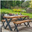 Chunky Rustic Outdoor Garden Table with Parasol Hole-1174186307