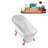 59" Streamline Clawfoot Soaking Acrylic Bathtub With Drain, Clawfeet, and Bamboo Tray-1035245886-1003816191