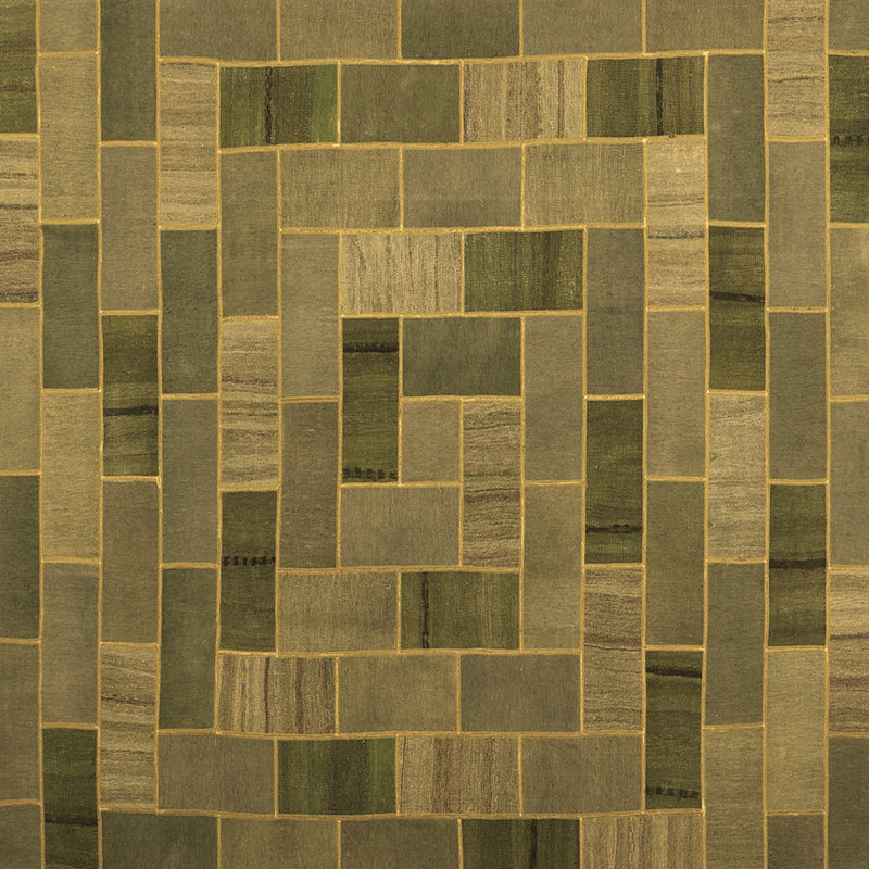 Tapis contemporains brun lavable à la machine 2629, Carré 3 pi