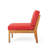 5 Seater Acacia Wood Sectional Armless Sofa Set, Teak+Red