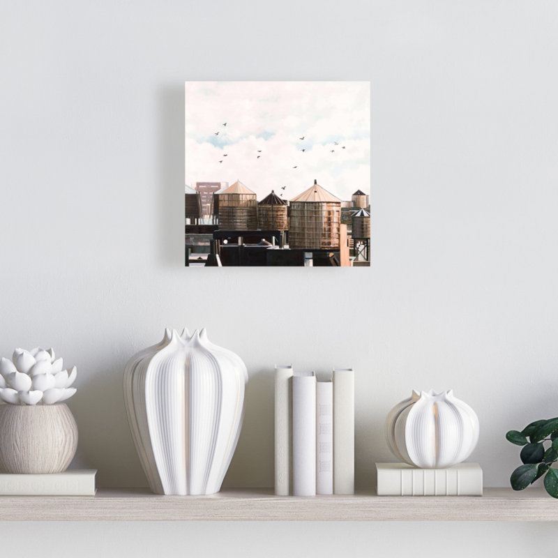 Toile bleues - Tours d'eau | Décoration de chambre à coucher, H 8 po x l 8 po