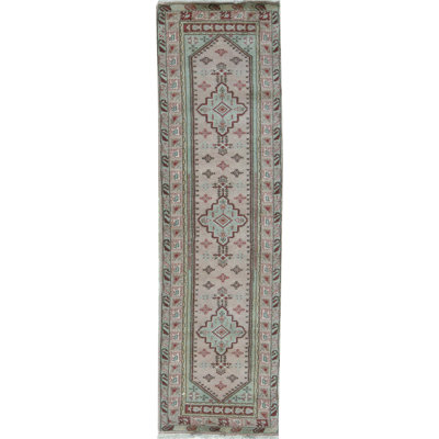 Wool Southwestern Area Rug in Green/Wine/Ivory