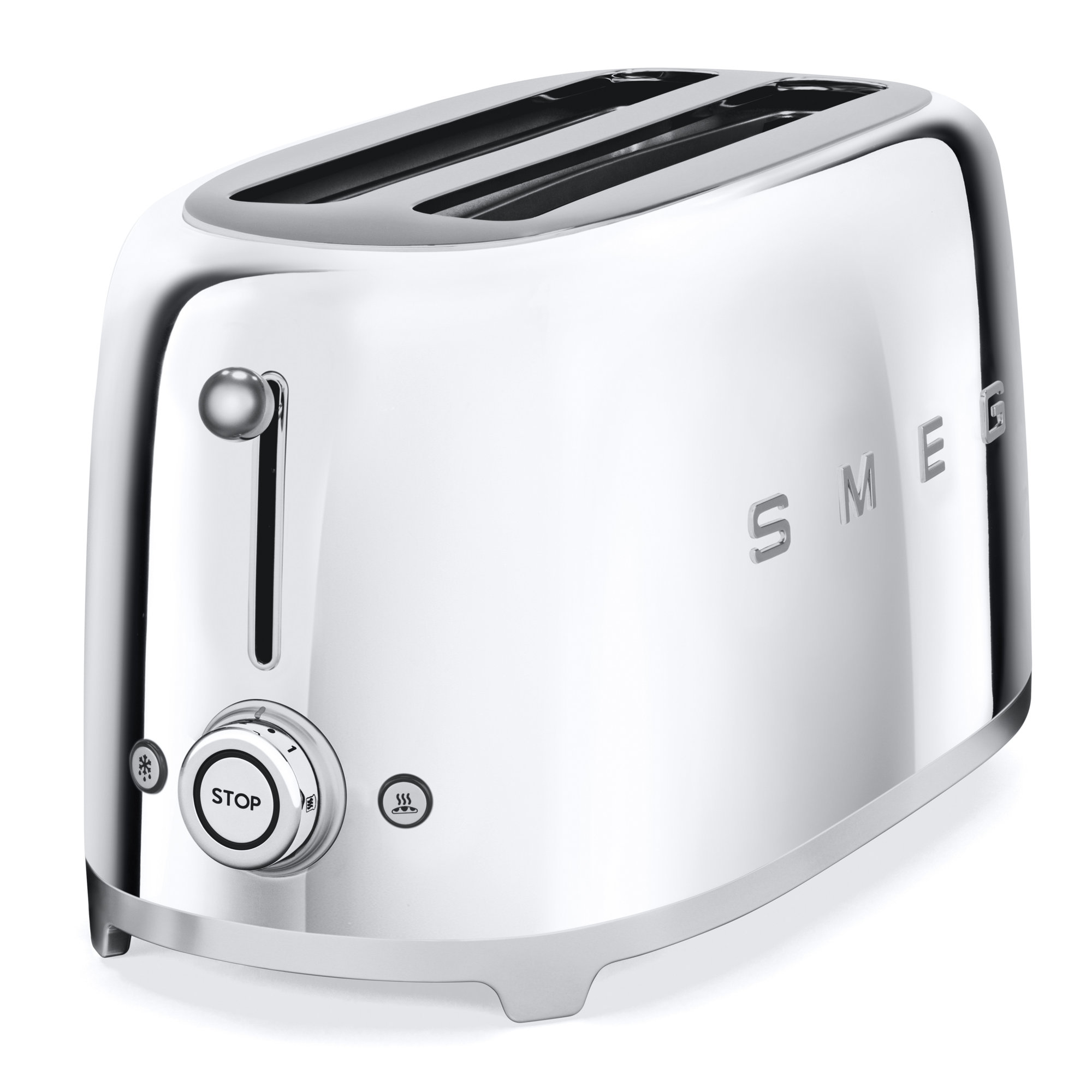 SMEG 50's Retro Style Aesthetic 4 Slice Toaster, Chrome