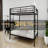 Multi-Functional Square Tube Iron Bunk Bed,  Robust Metal Frame Resists Wear, Ideal For Optimizing Vertical Space In Any Room-Queen Size - Black-1115553249-1115553252