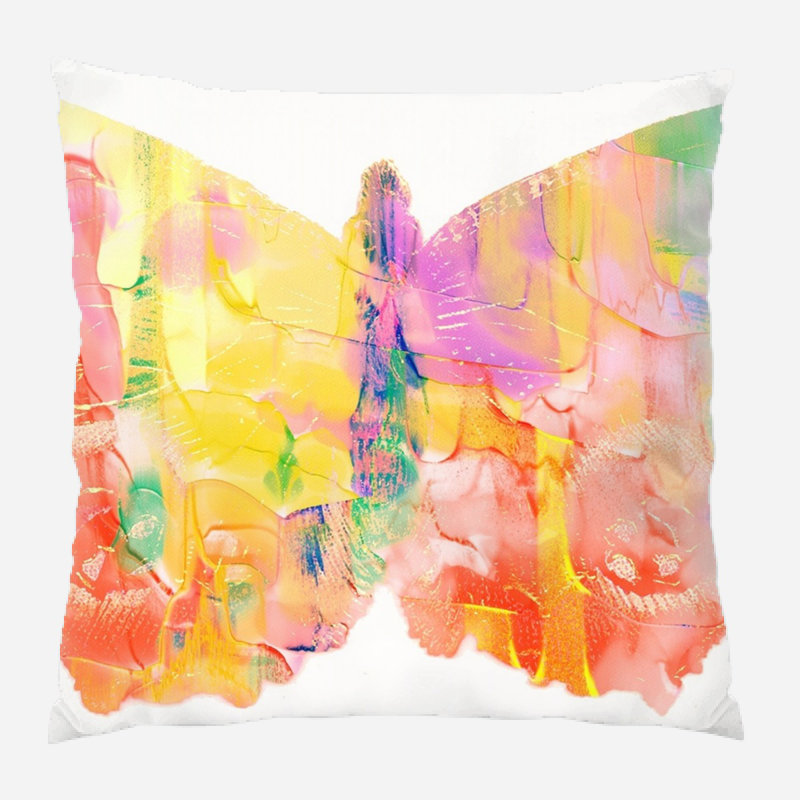 Housse et insert de coussin décoratif carré Boscobel Watercolor, Microsuède, Intérieur